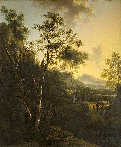 Rocky Landscape with Cattle and Figures 1675, Frederik de Moucheron